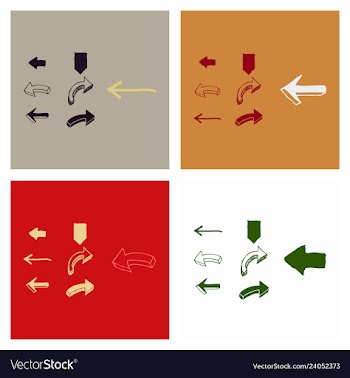Arrows collection with elegant style and black vector image