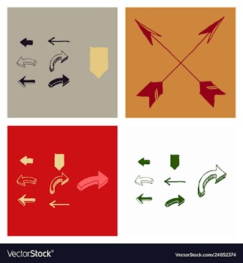 Arrows collection with elegant style and black vector image