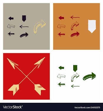 Arrows collection with elegant style and black vector image