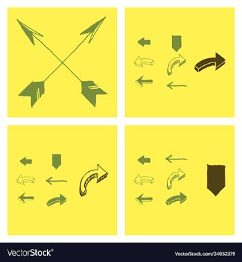 Arrows collection with elegant style and black vector image