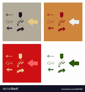 Arrows collection with elegant style and black vector image