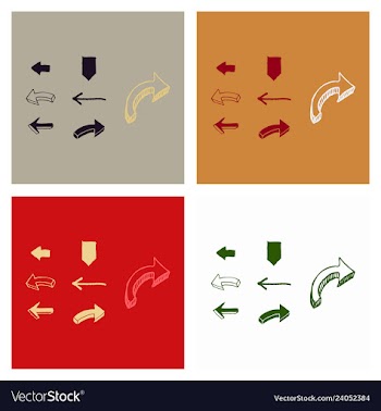 Arrows collection with elegant style and black vector image