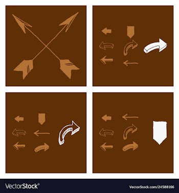 Arrows collection with elegant style and black vector image