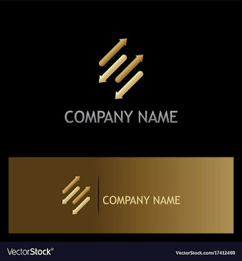  					Arrows dynamic gold logo vector image														