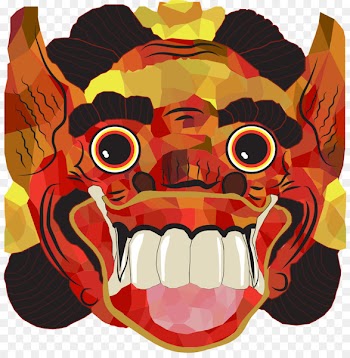 Art Bali Illustration Drawing Mask - bali ecommerce 