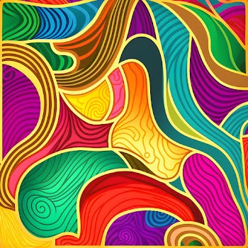 Art by A.I - abstract background design colorful curves pattern decoration