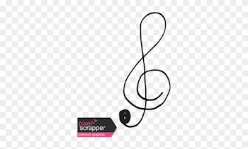 Art Class Music Doodle Treble Clef 2 Template - Ice Word Cursive