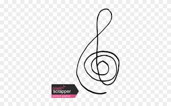 Art Class Music Doodle Treble Clef 4 Template Graphic - Wedding Words