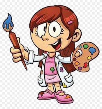 Art, Craft And Design Embody Some Of The Highest Forms - Painting Girl Cartoon
