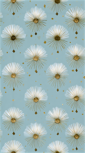 Art Deco Miniature Wallpaper in Light Blue and Gold