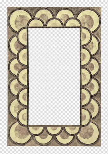 Art Deco, white and brown frame transparent background PNG clipart
