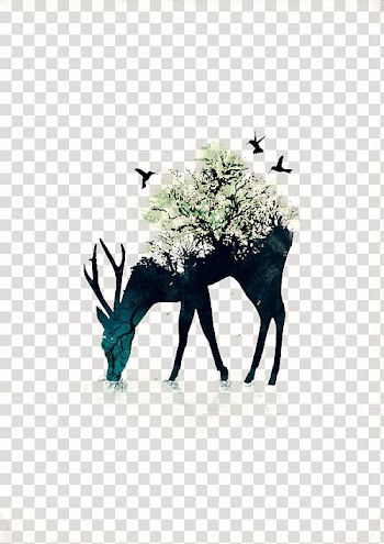 Art Drawing Graphic design Illustration, Deer transparent background PNG clipart