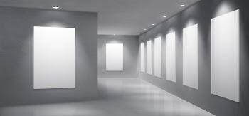 Art gallery exhibition hall empty interior vector Free Vector