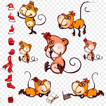 Art Illustration - Hand-painted monkey 