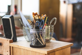 Art Materials Inside Container