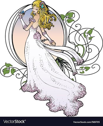 Art nouveau bride vector image