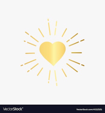 art of shining heart heart symbol gold color