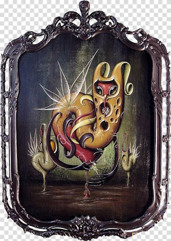 Art Painting, Retro monster frame transparent background PNG clipart