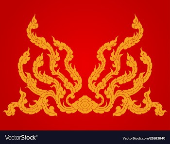 Art pattern culture style on a red backgrounds vector image