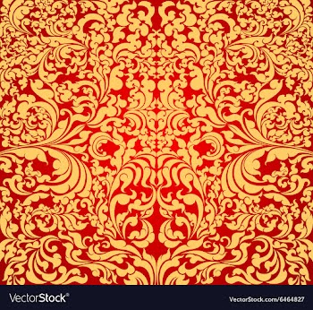 Art pattern scene on red vector image