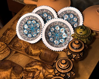 Art Photography of Decorative Plates and Pots With Lids