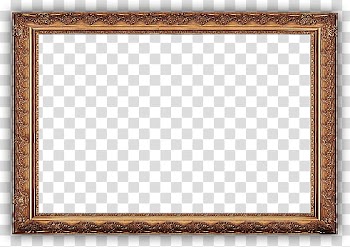 Art PSD  Red, rectangular brown frame transparent background PNG clipart