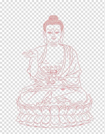Art Sketch, Buddha line drawing transparent background PNG clipart
