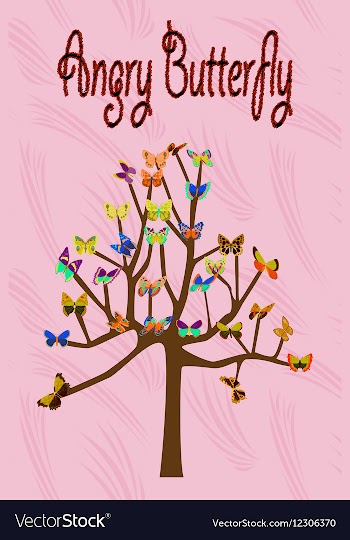 Art tree with butterflies vector image