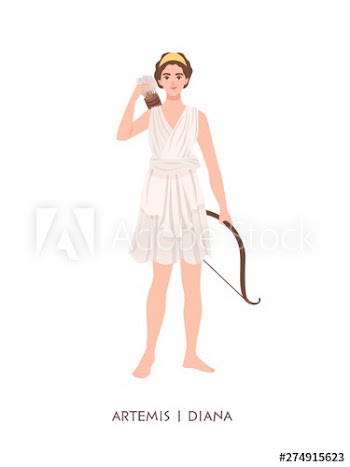 Artemis or Diana - goddess or deity of hunt, Moon and chastity in Greek and Roman pantheon