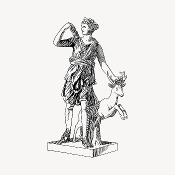 Artemis statue clipart, vintage hand | Free Vector - rawpixel