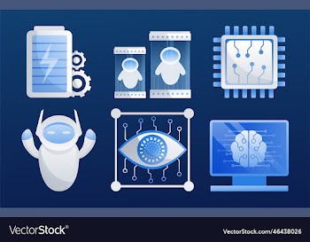 artificial intelligence icon set element design