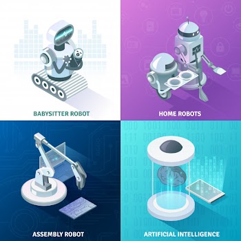Artificial intelligence isometric design concept Free Vector