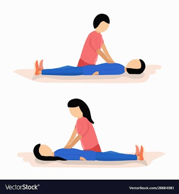 Artificial respiration with man or woman icon vector image