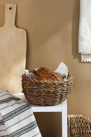 Artisan Bread in a Woven Basket