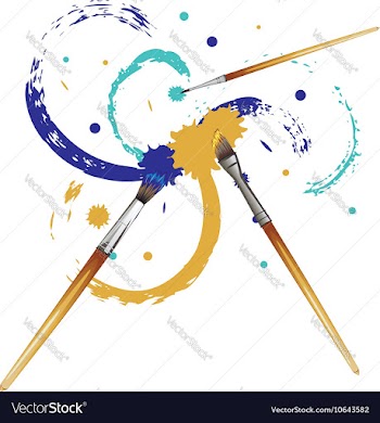 Artist Brushes with Paint4 vector image