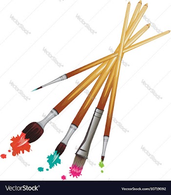 Artist Brushes with Paint5 vector image