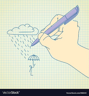 Artist draws characters vector image
