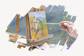 Artist painting, brush stroke transition | Free PSD - rawpixel