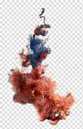 Artist Painting Work of art, Color smoke, brown and blue abstract illustration transparent background PNG clipart