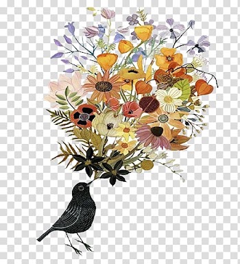 Artist Work of art Art blog, Simple flowers bird illustration transparent background PNG clipart