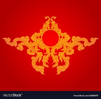 Artistic culture style on a red vector image