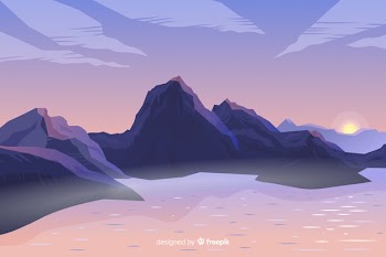 Artistic gradient mountains landscape Free Vector