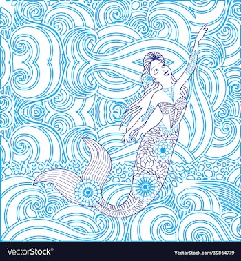 artistic mandala mermaid design