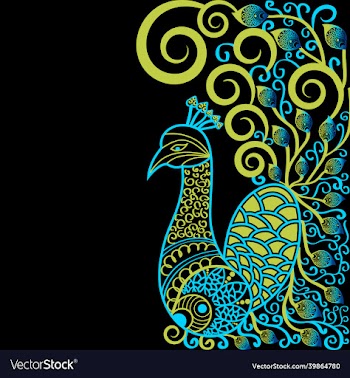 artistic mandala peacock animal design