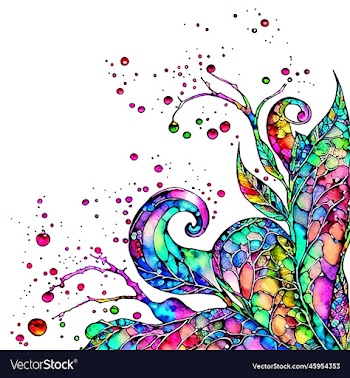 artistic rainbow alcohol ink border