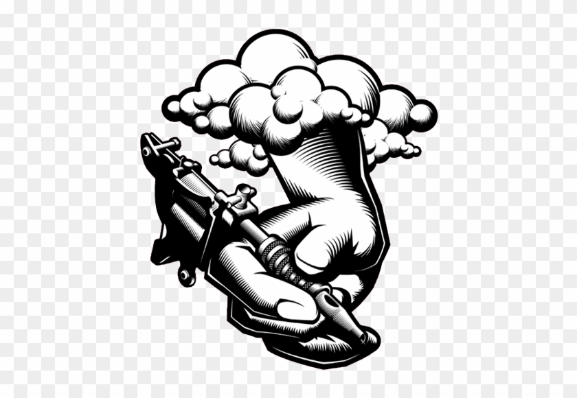 Artwork Image Of Tattoo Hand - Hand Tattoo Machine Vector