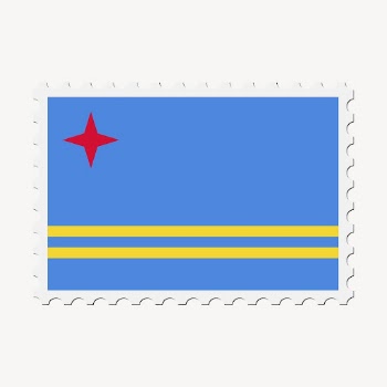 Aruba flag clipart, postage stamp | Free Vector - rawpixel