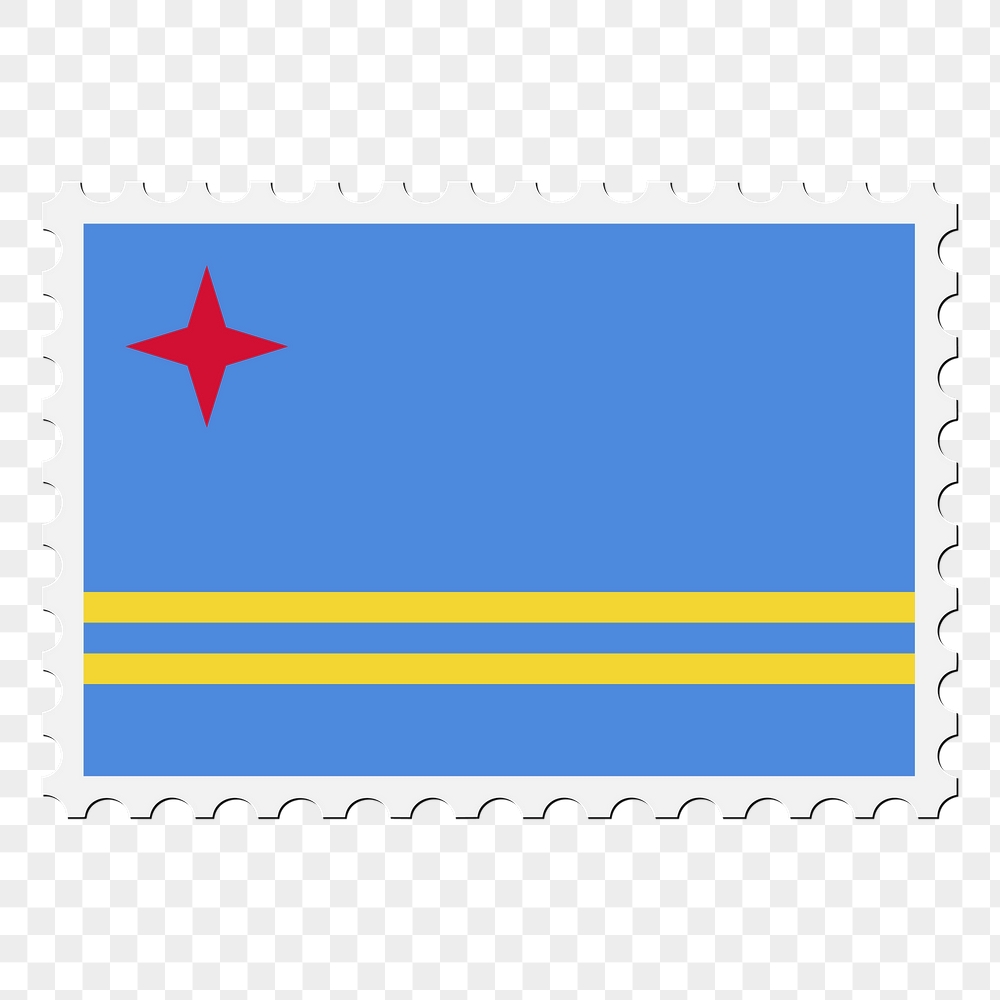 Aruba flag png sticker, postage | Free PNG - rawpixel