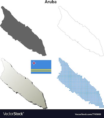 Aruba outline map set vector image
