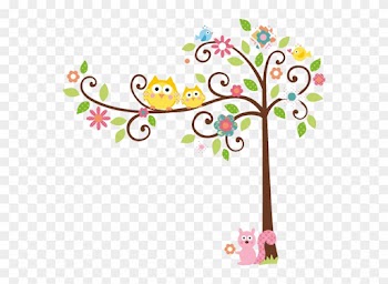 Arvore Com Corujinhas Fofas Moldes - Roommates Wall Decal Rmk1439slm Scroll Tree Megapacks